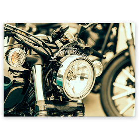 Поздравительная открытка с принтом Vintage motocycle в Петрозаводске, 100% бумага | плотность бумаги 280 г/м2, матовая, на обратной стороне линовка и место для марки
 | harley | motorbike | motorcycle | race | rider | ryder | speed | байк | гонки | гонщик | мото | мотобайк | мотоцикл | райдер | скорость | харлей