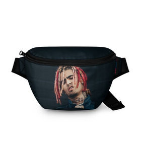 Поясная сумка 3D с принтом Lil Pump в Петрозаводске, 100% полиэстер | плотная ткань, ремень с регулируемой длиной, внутри несколько карманов для мелочей, основное отделение и карман с обратной стороны сумки застегиваются на молнию | esketit | esskeetit | gang | lil | pump | rap | качер | лил | маленький | насос | памп | репер | рэпер | рэппер | с дредами | эшкере | эшкерее | эшкереее | эшкерееее | эщкере | эщкерее | эщкереее | эщкерееее