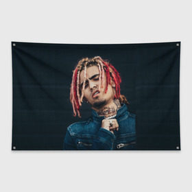 Флаг-баннер с принтом Lil Pump в Петрозаводске, 100% полиэстер | размер 67 х 109 см, плотность ткани — 95 г/м2; по краям флага есть четыре люверса для крепления | esketit | esskeetit | gang | lil | pump | rap | качер | лил | маленький | насос | памп | репер | рэпер | рэппер | с дредами | эшкере | эшкерее | эшкереее | эшкерееее | эщкере | эщкерее | эщкереее | эщкерееее