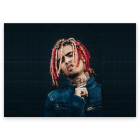 Поздравительная открытка с принтом Lil Pump в Петрозаводске, 100% бумага | плотность бумаги 280 г/м2, матовая, на обратной стороне линовка и место для марки
 | esketit | esskeetit | gang | lil | pump | rap | качер | лил | маленький | насос | памп | репер | рэпер | рэппер | с дредами | эшкере | эшкерее | эшкереее | эшкерееее | эщкере | эщкерее | эщкереее | эщкерееее