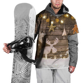 Накидка на куртку 3D с принтом В гостях у Деда Мороза в Петрозаводске, 100% полиэстер |  | елка | зима | мороз | новый год | праздник | символ | снег | снежинки