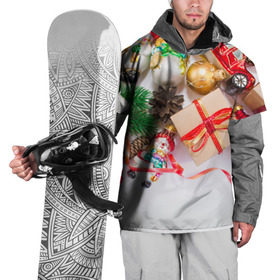 Накидка на куртку 3D с принтом Наш веселый Новый год в Петрозаводске, 100% полиэстер |  | Тематика изображения на принте: елка | зима | мороз | новый год | снег | снежинки