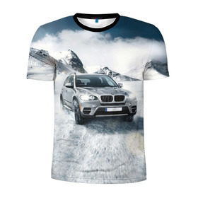 Мужская футболка 3D спортивная с принтом BMW X5 в Петрозаводске, 100% полиэстер с улучшенными характеристиками | приталенный силуэт, круглая горловина, широкие плечи, сужается к линии бедра | auto | race | авто | автомобиль | бмв | бумер | бэха | гонки | марка | машина