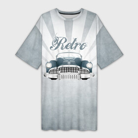 Платье-футболка 3D с принтом Ретро стайл 2 в Петрозаводске,  |  | auto | race | авто | автомобиль | гонки | классика | марка | машина | ретро