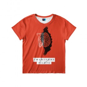 Детская футболка 3D с принтом Twenty One Pilots Red в Петрозаводске, 100% гипоаллергенный полиэфир | прямой крой, круглый вырез горловины, длина до линии бедер, чуть спущенное плечо, ткань немного тянется | 