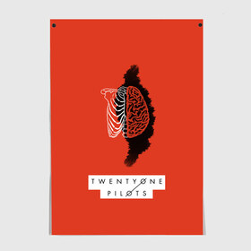 Постер с принтом Twenty One Pilots Red в Петрозаводске, 100% бумага
 | бумага, плотность 150 мг. Матовая, но за счет высокого коэффициента гладкости имеет небольшой блеск и дает на свету блики, но в отличии от глянцевой бумаги не покрыта лаком | 