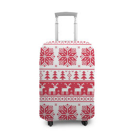 Чехол для чемодана 3D с принтом mc4 в Петрозаводске, 86% полиэфир, 14% спандекс | двустороннее нанесение принта, прорези для ручек и колес | елка | елки | новый год | олени | олень | свитер | снежинка | снежинки