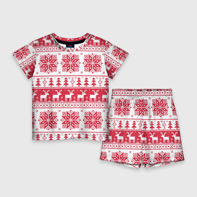 Детский костюм с шортами 3D с принтом mc4 в Петрозаводске,  |  | елка | елки | новый год | олени | олень | свитер | снежинка | снежинки