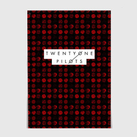 Постер с принтом Twenty One Pilots Red в Петрозаводске, 100% бумага
 | бумага, плотность 150 мг. Матовая, но за счет высокого коэффициента гладкости имеет небольшой блеск и дает на свету блики, но в отличии от глянцевой бумаги не покрыта лаком | rock | t.o.p. | top | twenty one pilots | рок