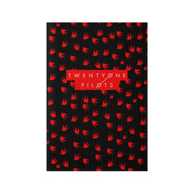 Обложка для паспорта матовая кожа с принтом Twenty One Pilots Birds Red в Петрозаводске, натуральная матовая кожа | размер 19,3 х 13,7 см; прозрачные пластиковые крепления | rock | t.o.p. | top | twenty one pilots | рок