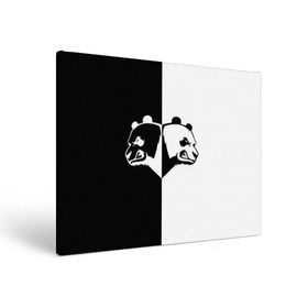Холст прямоугольный с принтом Панда в Петрозаводске, 100% ПВХ |  | бамбук | бамбуковый медведь | белый | голова | два | животное | злость | красная книга | крутой | мишка | оскал | панда | прикольный | тату | цвета | чб | черный | ярость
