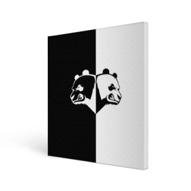 Холст квадратный с принтом Панда в Петрозаводске, 100% ПВХ |  | Тематика изображения на принте: бамбук | бамбуковый медведь | белый | голова | два | животное | злость | красная книга | крутой | мишка | оскал | панда | прикольный | тату | цвета | чб | черный | ярость