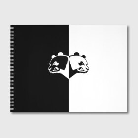 Альбом для рисования с принтом Панда в Петрозаводске, 100% бумага
 | матовая бумага, плотность 200 мг. | Тематика изображения на принте: бамбук | бамбуковый медведь | белый | голова | два | животное | злость | красная книга | крутой | мишка | оскал | панда | прикольный | тату | цвета | чб | черный | ярость