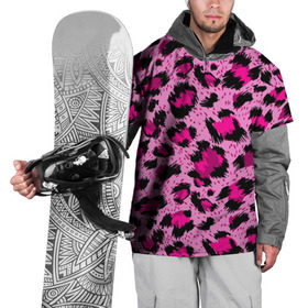 Накидка на куртку 3D с принтом Розовый леопард в Петрозаводске, 100% полиэстер |  | гепард | леопард