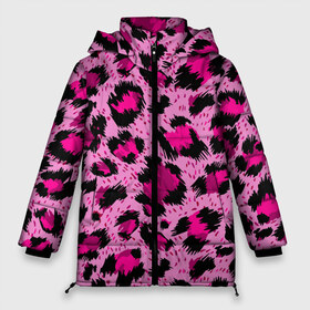 Женская зимняя куртка 3D с принтом Розовый леопард в Петрозаводске, верх — 100% полиэстер; подкладка — 100% полиэстер; утеплитель — 100% полиэстер | длина ниже бедра, силуэт Оверсайз. Есть воротник-стойка, отстегивающийся капюшон и ветрозащитная планка. 

Боковые карманы с листочкой на кнопках и внутренний карман на молнии | гепард | леопард