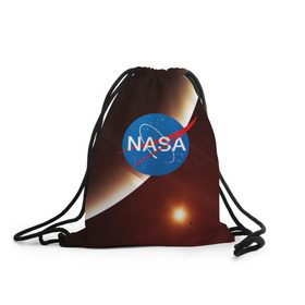 Рюкзак-мешок 3D с принтом NASA SPACE в Петрозаводске, 100% полиэстер | плотность ткани — 200 г/м2, размер — 35 х 45 см; лямки — толстые шнурки, застежка на шнуровке, без карманов и подкладки | Тематика изображения на принте: galaxy | nasa | space | астрономия | известные | космос | наса | планеты | сатурн