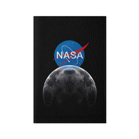Обложка для паспорта матовая кожа с принтом NASA MOON в Петрозаводске, натуральная матовая кожа | размер 19,3 х 13,7 см; прозрачные пластиковые крепления | Тематика изображения на принте: galaxy | moon | nasa | space | астрономия | известные | космос | луна | наса | планет