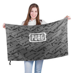 Флаг 3D с принтом PUBG WEAPONS в Петрозаводске, 100% полиэстер | плотность ткани — 95 г/м2, размер — 67 х 109 см. Принт наносится с одной стороны | Тематика изображения на принте: playerunknowns battlegrounds | pubg