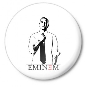Значок с принтом Eminem в Петрозаводске,  металл | круглая форма, металлическая застежка в виде булавки | actor | american rapper | composer | eminem | music | rap | record producer | актёр | американский | композитор | музыка | музыкальный продюсер | рэп | рэпер