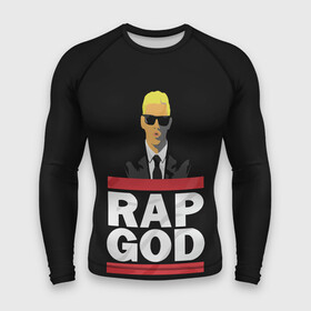 Мужской рашгард 3D с принтом Rap God Eminem в Петрозаводске,  |  | actor | american rapper | composer | eminem | music | rap | rap god | record producer |   | актёр | американский | композитор | музыка | музыкальный продюсер | рэп | рэпер