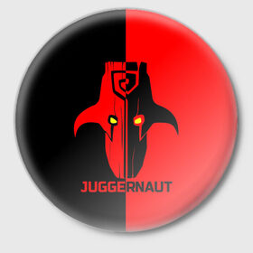 Значок с принтом Juggernaut в Петрозаводске,  металл | круглая форма, металлическая застежка в виде булавки | Тематика изображения на принте: jaggernaut | jugernaut | герой | джаггернаут | джагернаут | дота