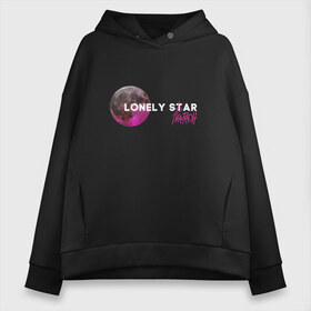 Женское худи Oversize хлопок с принтом Lonely star в Петрозаводске, френч-терри — 70% хлопок, 30% полиэстер. Мягкий теплый начес внутри —100% хлопок | боковые карманы, эластичные манжеты и нижняя кромка, капюшон на магнитной кнопке | dead dynasty | pharaoh | pink phloyd | мертвая династия | фараон