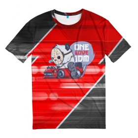 Мужская футболка 3D с принтом ONE LOVE JDM в Петрозаводске, 100% полиэфир | прямой крой, круглый вырез горловины, длина до линии бедер | car | jdm | jdm style | автомобиль | маска | машины | панда | стайлинг | стиль | тачки | тюнинг
