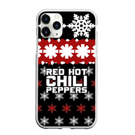 Чехол для iPhone 11 Pro матовый с принтом Праздничный RHCP в Петрозаводске, Силикон |  | red hot chili peppers | rhcp | альтернативный | группа | джош клингхоффер | знак | красные острые перцы чили | красный | метал | надпись | новогодний | новый год | праздник | ред хот ч | рождество | рок | рхчп | рэп