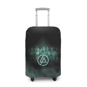 Чехол для чемодана 3D с принтом Группа Linkin Park в Петрозаводске, 86% полиэфир, 14% спандекс | двустороннее нанесение принта, прорези для ручек и колес | chester bennington | linkin park | беннингтон честер | линкин парк | майк