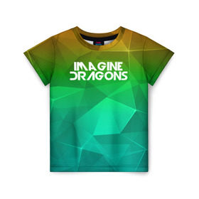 Детская футболка 3D с принтом IMAGINE DRAGONS в Петрозаводске, 100% гипоаллергенный полиэфир | прямой крой, круглый вырез горловины, длина до линии бедер, чуть спущенное плечо, ткань немного тянется | геометрия | градиент | драгонс | треугольники