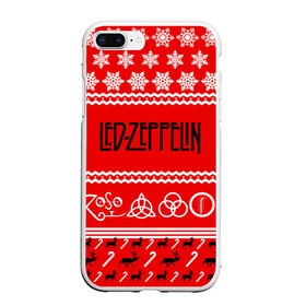 Чехол для iPhone 7Plus/8 Plus матовый с принтом Праздничный Led Zeppelin в Петрозаводске, Силикон | Область печати: задняя сторона чехла, без боковых панелей | Тематика изображения на принте: led zeppelin | блюз | группа | джимми пейдж | джон генри бонэм | джон пол джонс | знак | красный | лед зепелен | лед зеппелин | метал | надпись | новогодний | новый год | праздник | роберт плант | рождество