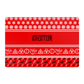 Магнитный плакат 3Х2 с принтом Праздничный Led Zeppelin в Петрозаводске, Полимерный материал с магнитным слоем | 6 деталей размером 9*9 см | led zeppelin | блюз | группа | джимми пейдж | джон генри бонэм | джон пол джонс | знак | красный | лед зепелен | лед зеппелин | метал | надпись | новогодний | новый год | праздник | роберт плант | рождество