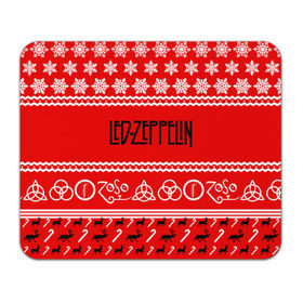 Коврик прямоугольный с принтом Праздничный Led Zeppelin в Петрозаводске, натуральный каучук | размер 230 х 185 мм; запечатка лицевой стороны | Тематика изображения на принте: led zeppelin | блюз | группа | джимми пейдж | джон генри бонэм | джон пол джонс | знак | красный | лед зепелен | лед зеппелин | метал | надпись | новогодний | новый год | праздник | роберт плант | рождество