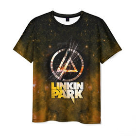 Мужская футболка 3D с принтом Linkin Park космос в Петрозаводске, 100% полиэфир | прямой крой, круглый вырез горловины, длина до линии бедер | bennington | chester | linkin park | альтернативный | беннингтон | группа | ленкин | линкин | майк | метал | музыкант | ню | нюметал | парк | певец | рок | рэп | честер | электроник