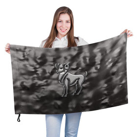 Флаг 3D с принтом Овен в Петрозаводске, 100% полиэстер | плотность ткани — 95 г/м2, размер — 67 х 109 см. Принт наносится с одной стороны | звезды | знаки зодиака | космос | овен | созвездие
