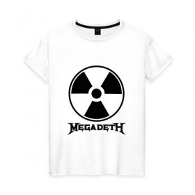 Женская футболка хлопок с принтом Megadeth в Петрозаводске, 100% хлопок | прямой крой, круглый вырез горловины, длина до линии бедер, слегка спущенное плечо | megadet | megadeth | группа | дирк вербурен | дэвид эллефсон | дэйв мастейн | кико лоурейро | мегадет | мегадетх | метал | рок | трэш | трэшметал | тяжелый | хард | хардрок | хеви | хевиметал