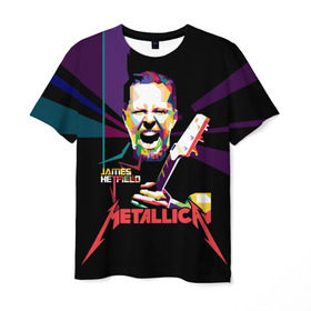Мужская футболка 3D с принтом Metallica James Alan Hatfield в Петрозаводске, 100% полиэфир | прямой крой, круглый вырез горловины, длина до линии бедер | alan | american | band | hard | hatfield | james | metal | metallica | rock | thrash | алан | американская | джеймс | метал группа | трэш метал | хард рок | хэтфилд