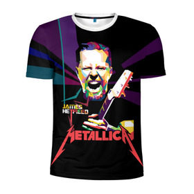 Мужская футболка 3D спортивная с принтом Metallica James Alan Hatfield в Петрозаводске, 100% полиэстер с улучшенными характеристиками | приталенный силуэт, круглая горловина, широкие плечи, сужается к линии бедра | alan | american | band | hard | hatfield | james | metal | metallica | rock | thrash | алан | американская | джеймс | метал группа | трэш метал | хард рок | хэтфилд