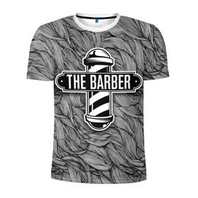 Мужская футболка 3D спортивная с принтом The Barber в Петрозаводске, 100% полиэстер с улучшенными характеристиками | приталенный силуэт, круглая горловина, широкие плечи, сужается к линии бедра | барбер | борода | стрижка | усы