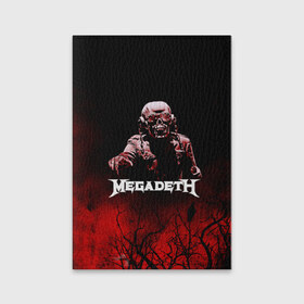 Обложка для паспорта матовая кожа с принтом Megadeth в Петрозаводске, натуральная матовая кожа | размер 19,3 х 13,7 см; прозрачные пластиковые крепления | 
