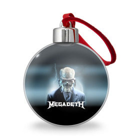 Ёлочный шар с принтом Megadeth в Петрозаводске, Пластик | Диаметр: 77 мм | megadeth |   megadet | группа | дирк вербурен | дэвид эллефсон | дэйв мастейн | кико лоурейро | мегадет | мегадетх | метал | рок | трэш | трэшметал | тяжелый | хард | хардрок | хеви | хевиметал