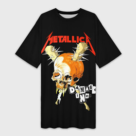 Платье-футболка 3D с принтом Metallica в Петрозаводске,  |  | american | band | cliff burton | dave mustaine | hard | james hatfield | jason newsted | kirk hammett | lars ulrich | metal | metallica | robert trujillo | rock | ron mcgowney | thrash | американская | джеймс хэтфилд | ларс ул | метал группа | трэш метал 