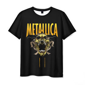 Мужская футболка 3D с принтом Metallica в Петрозаводске, 100% полиэфир | прямой крой, круглый вырез горловины, длина до линии бедер | 