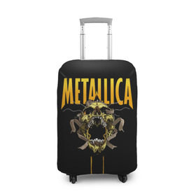Чехол для чемодана 3D с принтом Metallica в Петрозаводске, 86% полиэфир, 14% спандекс | двустороннее нанесение принта, прорези для ручек и колес | 