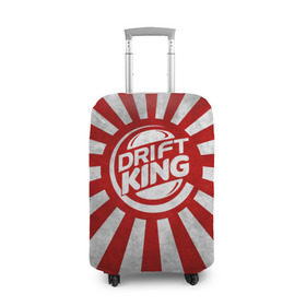 Чехол для чемодана 3D с принтом Drift King в Петрозаводске, 86% полиэфир, 14% спандекс | двустороннее нанесение принта, прорези для ручек и колес | car | drift | japan | jdm | race | street | авто | автомобиль | гонки | дрифт | король | машина | флаг | япония