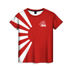 Женская футболка 3D с принтом JDM в Петрозаводске, 100% полиэфир ( синтетическое хлопкоподобное полотно) | прямой крой, круглый вырез горловины, длина до линии бедер | car | drift | japan | jdm | race | street | авто | автомобиль | гонки | дрифт | король | машина | флаг | япония