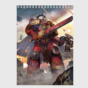 Скетчбук с принтом Warhammer 40000 в Петрозаводске, 100% бумага
 | 48 листов, плотность листов — 100 г/м2, плотность картонной обложки — 250 г/м2. Листы скреплены сверху удобной пружинной спиралью | crusade | eternal | броня | воины | воители | доспехи | игры | фантастика | фэнтези