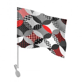 Флаг для автомобиля с принтом Вышивка стиль геометрия в Петрозаводске, 100% полиэстер | Размер: 30*21 см | abstraction | geometry | абстракция | геометрия | грань | краски | кубик | кубики | линии | мозаика | разноцветные | ребро | текстура | тени | узор