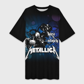 Платье-футболка 3D с принтом Metallica в Петрозаводске,  |  | american | band | cliff burton | dave mustaine | hard | james hatfield | jason newsted | kirk hammett | lars ulrich | metal | metallica | robert trujillo | rock | ron mcgowney | thrash | американская | джеймс хэтфилд | ларс ул | метал группа | трэш метал 