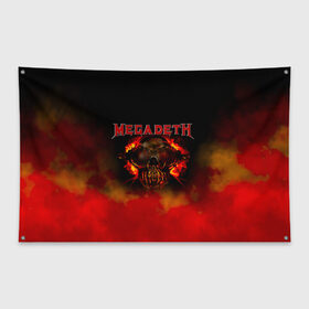 Флаг-баннер с принтом Megadeth в Петрозаводске, 100% полиэстер | размер 67 х 109 см, плотность ткани — 95 г/м2; по краям флага есть четыре люверса для крепления | megadet | megadeth | группа | дирк вербурен | дэвид эллефсон | дэйв мастейн | кико лоурейро | мегадет | мегадетх | метал | рок | трэш | трэшметал | тяжелый | хард | хардрок | хеви | хевиметал